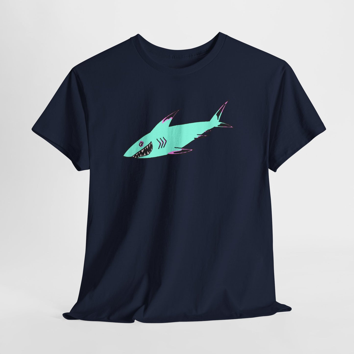 Cool Shark Graphic Unisex Heavy Cotton Tee, Ocean Lover Shirt, Beachwear, Casual Everyday Tee, Gift for Sharks Fans