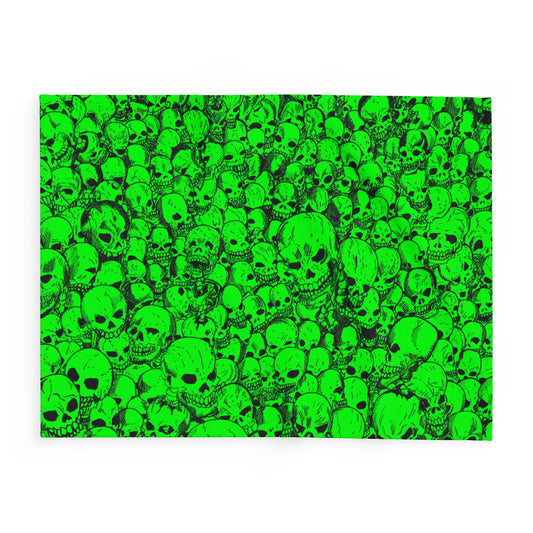 Gathering of Skulls - Green - Arctic Fleece Blanket