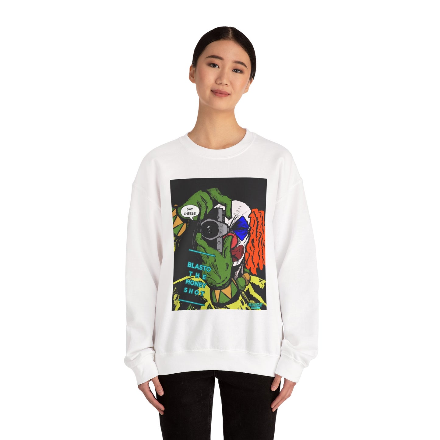 Blasto the Clown Retro Homage Graphic Crewneck Sweatshirt - 'Blast from the Past'