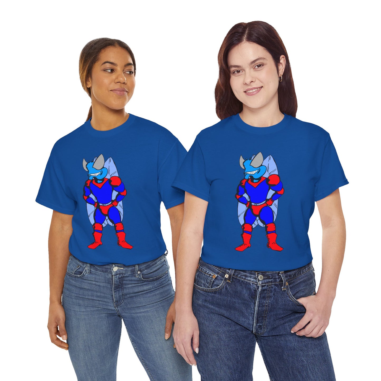 Astro-Fly Hero Graphic Tee - Blue & Red Superhero T-Shirt