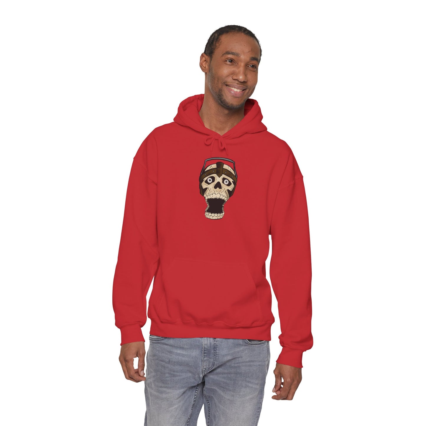 Screaming Skull Graphic Hoodie, Unisex Heavy Blend Sweatshirt, Cozy Casual Wear, Gift for Halloween, Unique October Fashion, Everyday Comfort