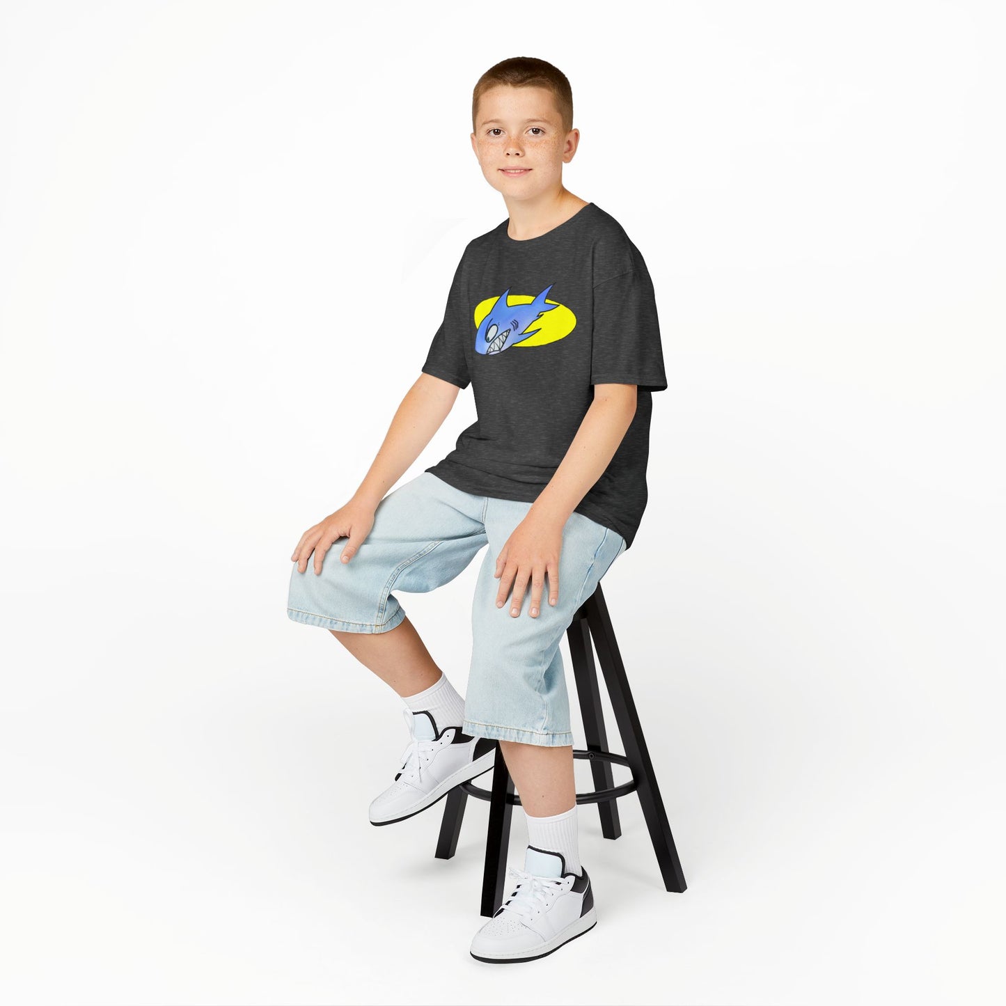 Cool Shark Graphic Kids Tee, Fun T-Shirt for Boys, Lightweight Summer Apparel, Gifts for Young Ocean Lovers, Birthday and Holiday Wear
