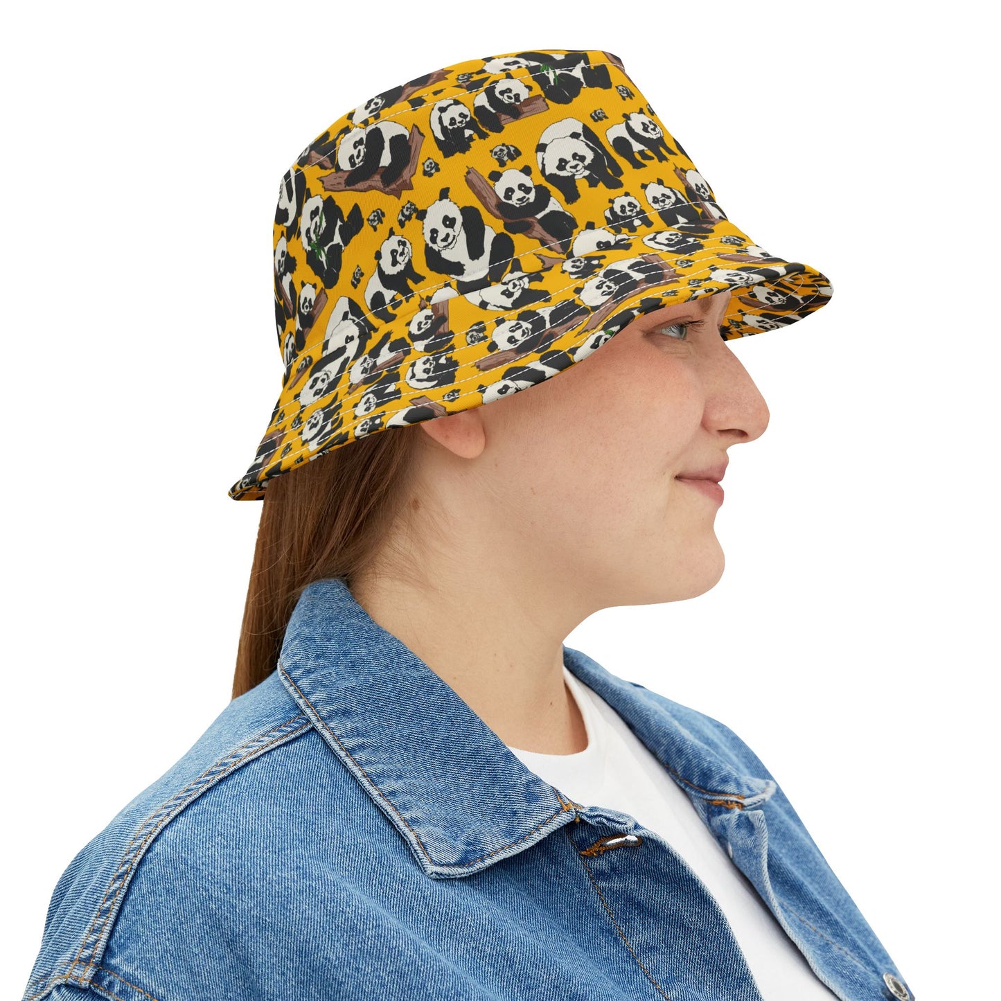Panda Print Bucket Hat, Cool Summer Accessory, Trendy Gift for Animal Lovers, Perfect for Festivals, Beach, Casual Wear