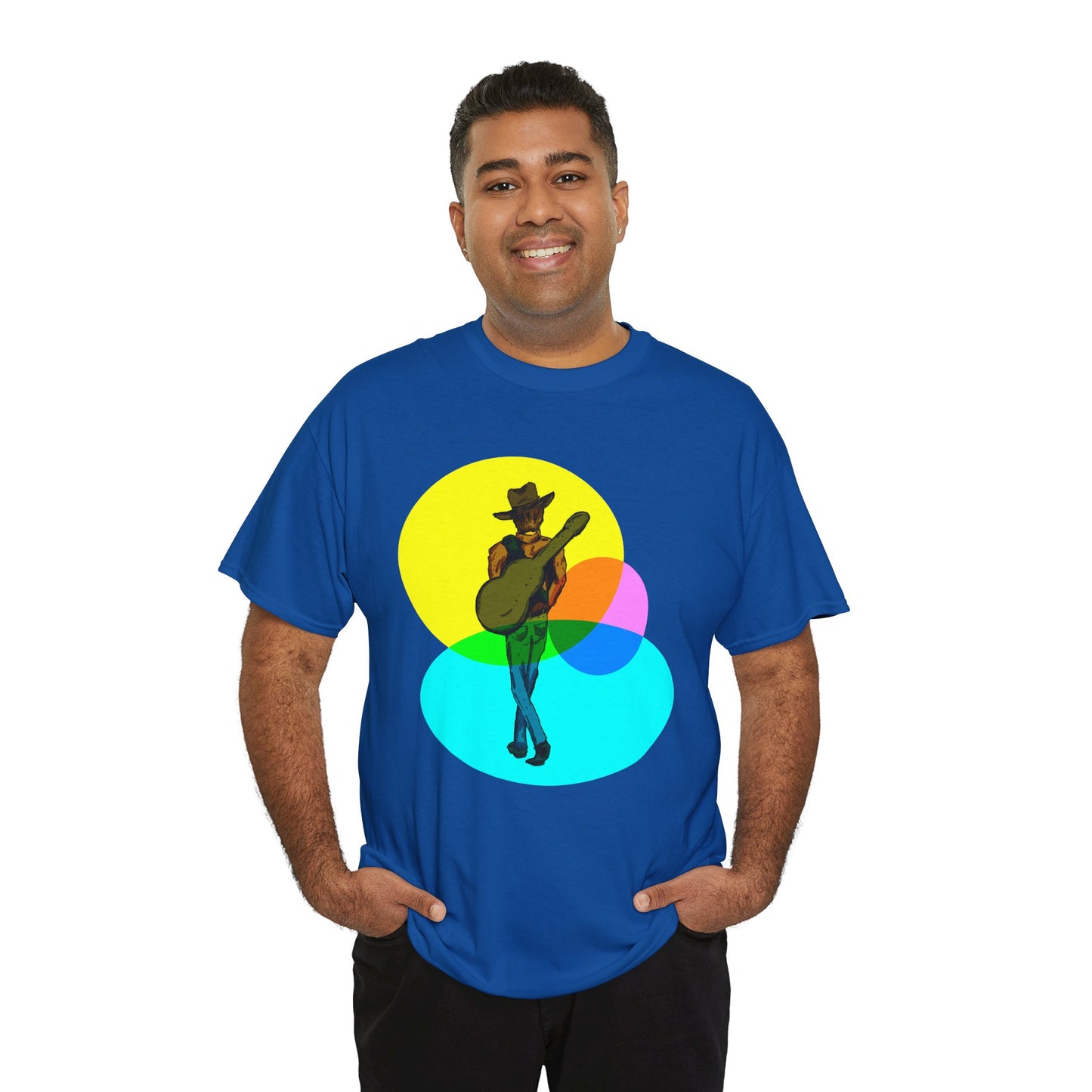 Cowboy Guitar Tee — Colorful Music T‑Shirt