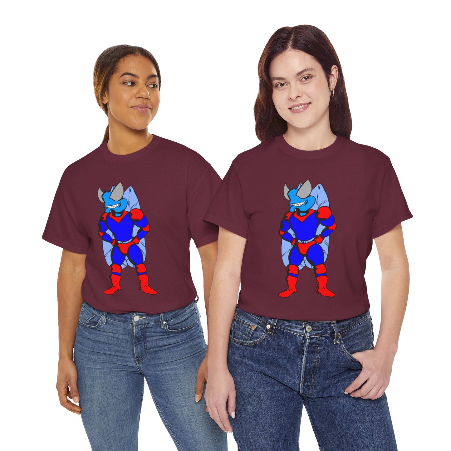 Astro-Fly Hero Graphic Tee - Blue & Red Superhero T-Shirt