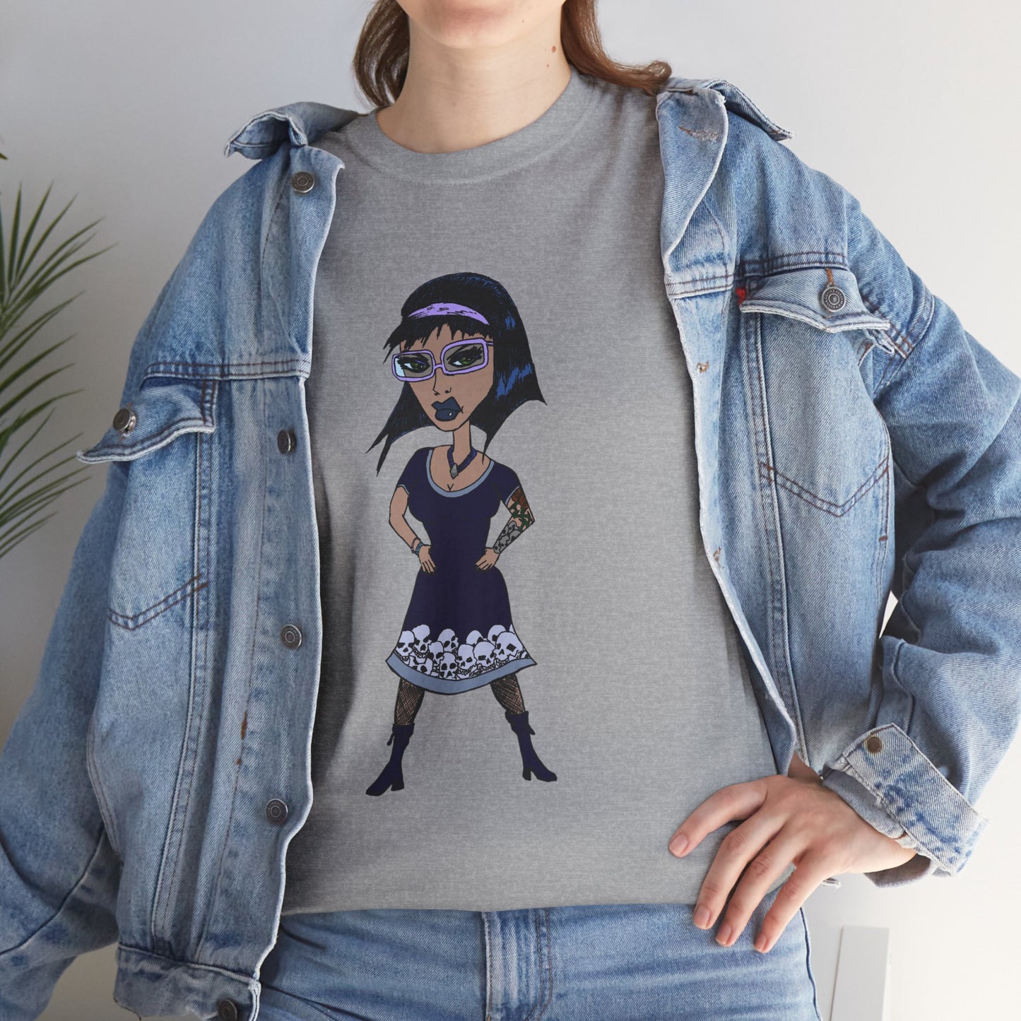 Gothic Doll T-Shirt — Retro Vampire Girl Graphic Tee