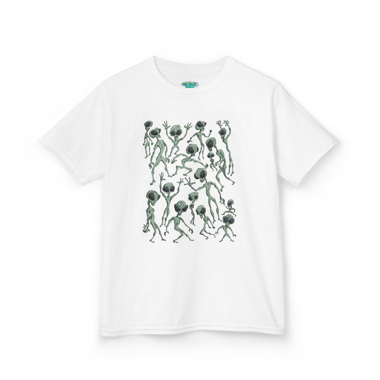 Alien Dance Party Kids Playful Graphic Tee, Kids T-Shirt, Fun Children’s Apparel, Unique Gift for Kids, Summer Wear, Kids Graphic Shirt