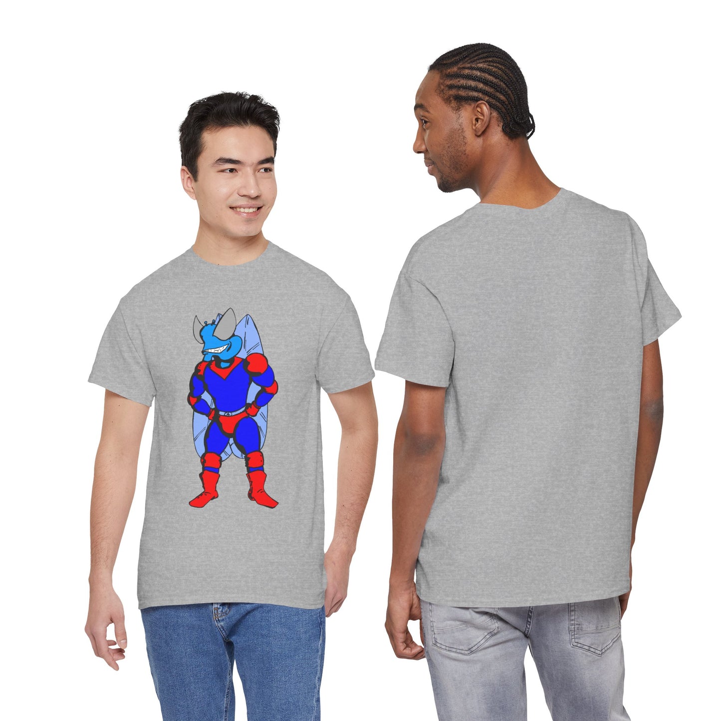 Astro-Fly Hero Graphic Tee - Blue & Red Superhero T-Shirt