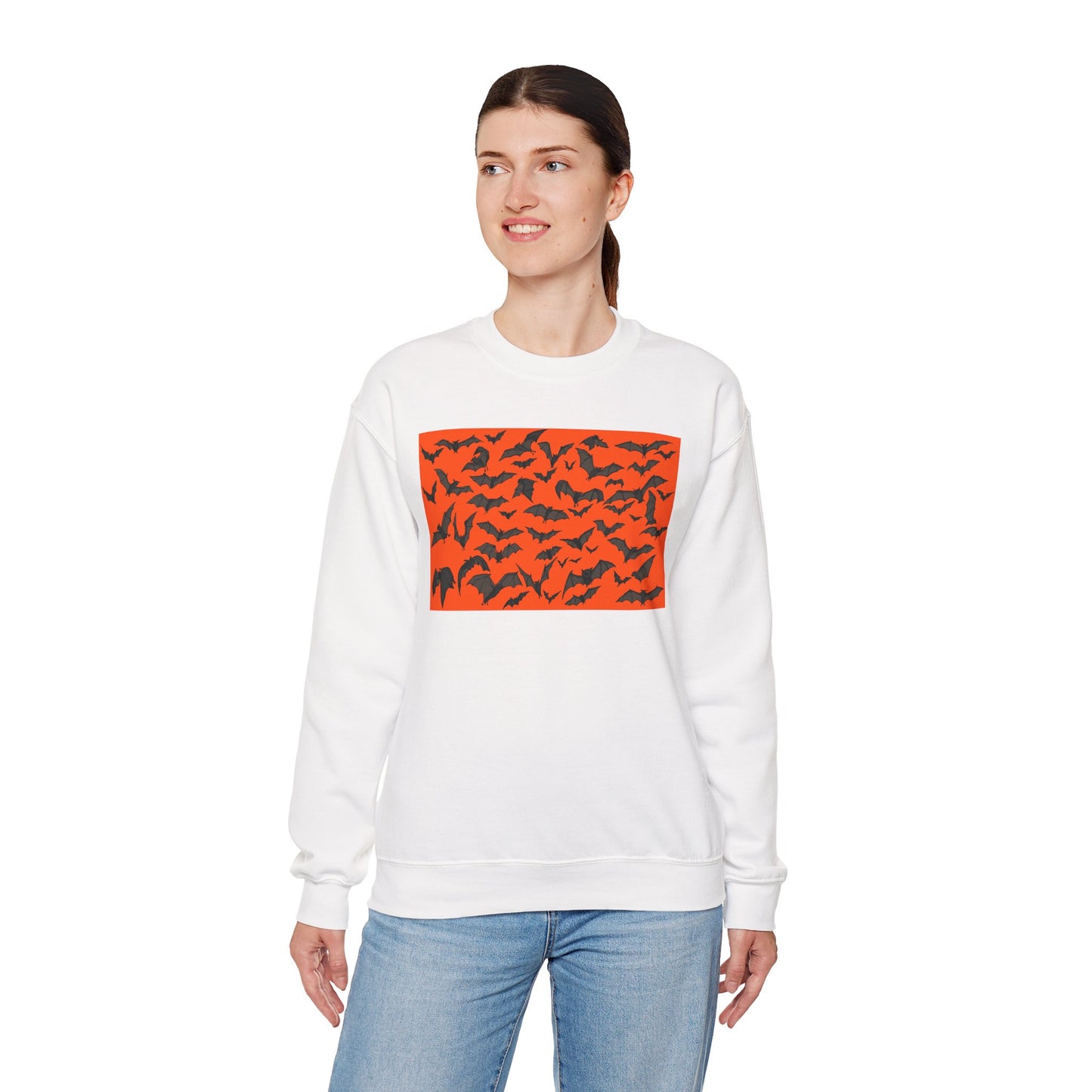 Halloween Bat Print Crewneck Sweatshirt