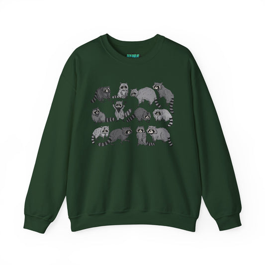 Playful Raccoon Crewneck Sweatshirt - Unisex Heavy Blend