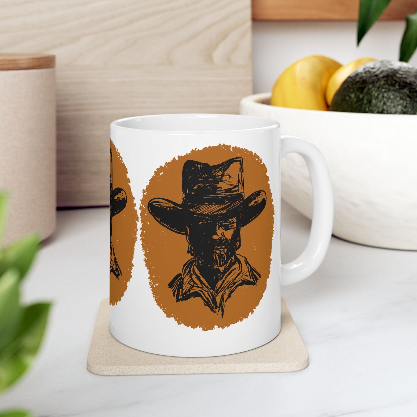 Southwestern Cowboy Ceramic Mug, (11oz)