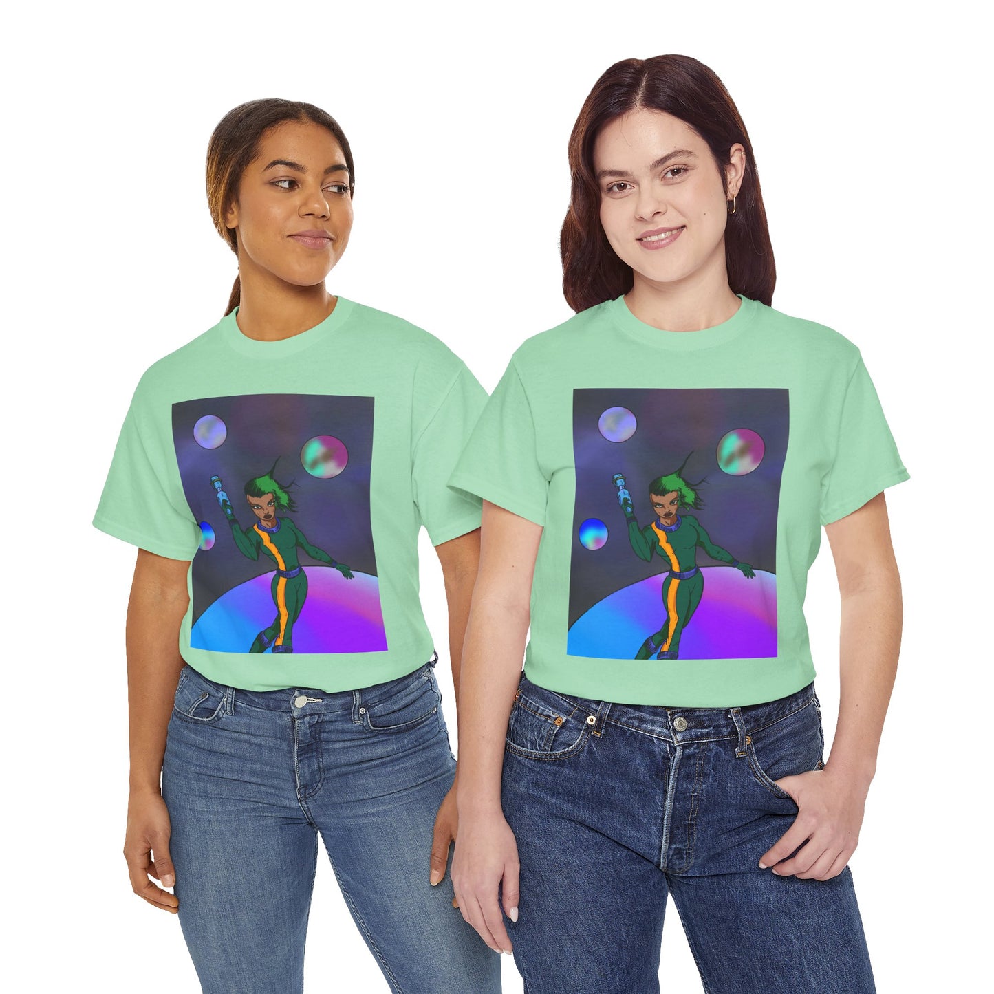 Cosmic Hero Vibe Tee - Unisex Heavy Cotton Tee, Space Art Shirt, Retro Sci-Fi T-Shirt, Gift for Space Lovers, Unique Graphic Tee
