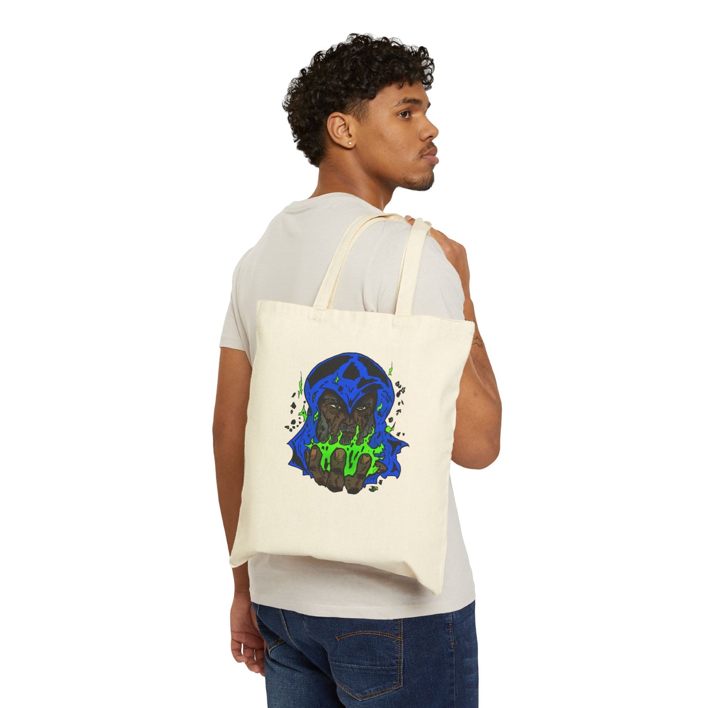 Cosmic Wizard Tote Bag - Magical Fire Sorcery Astrosorcery Dalyn Viker Art