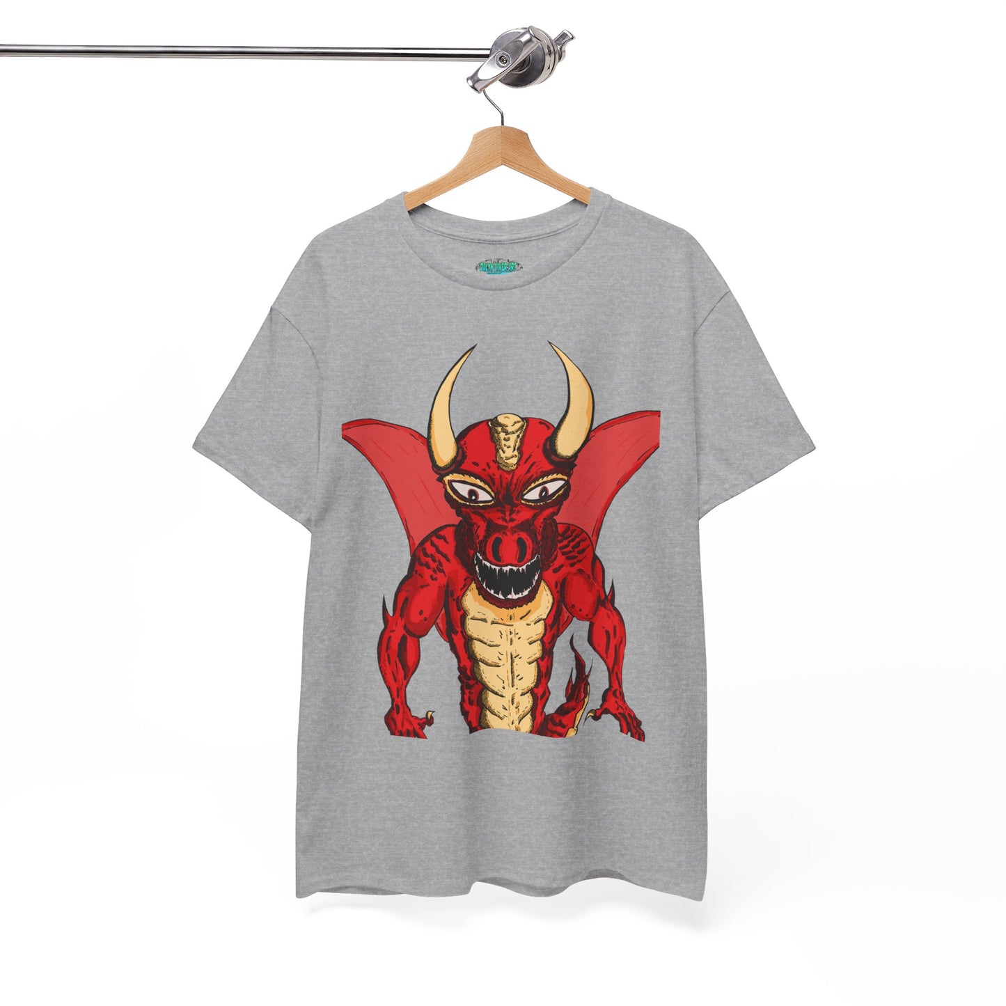 Bold Red Dragon Unisex Heavy Cotton Tee | Graphic Shirt for Anime Fans, Party Wear, Casual Outfit, Gift for Him/Her