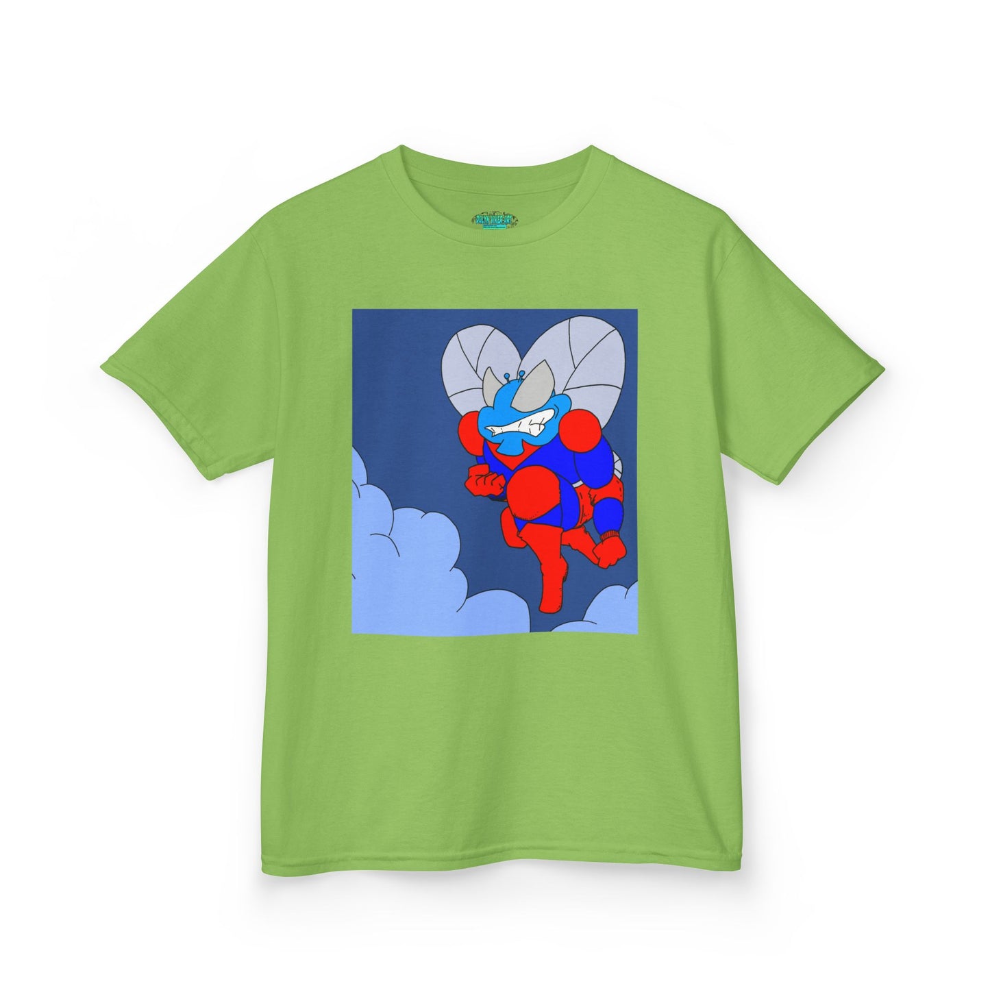 The Astounding Astro-Fly - Up in the Clouds - Kids Superhero Graphic Tee - Fun Cartoon Design for Playful Days