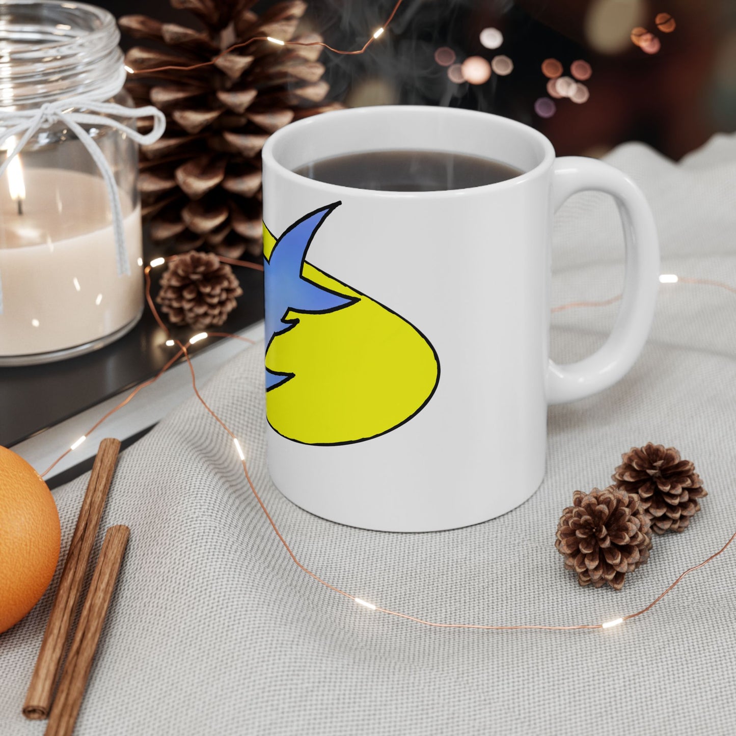 Sharky Ceramic Mug - Fun Gift for Ocean Lovers, Coffee Cup, Shark Enthusiast Mug, Unique Kitchenware, Birthday Present