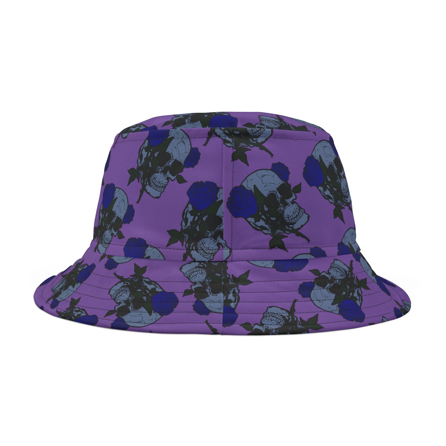 Purple Floral Skull Bucket Hat - Fun Summer Accessory, Stylish Gift for Festivals, Beach Days, Travel, Casual Wear, Photography