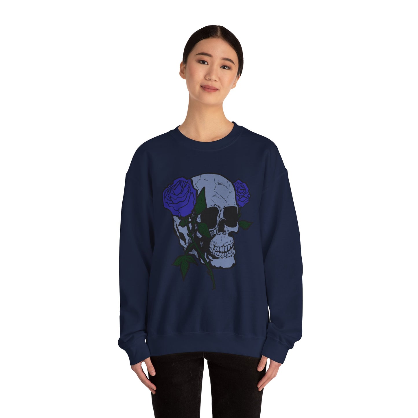 Rose Skull Crewneck Sweatshirt for Stylish Comfort