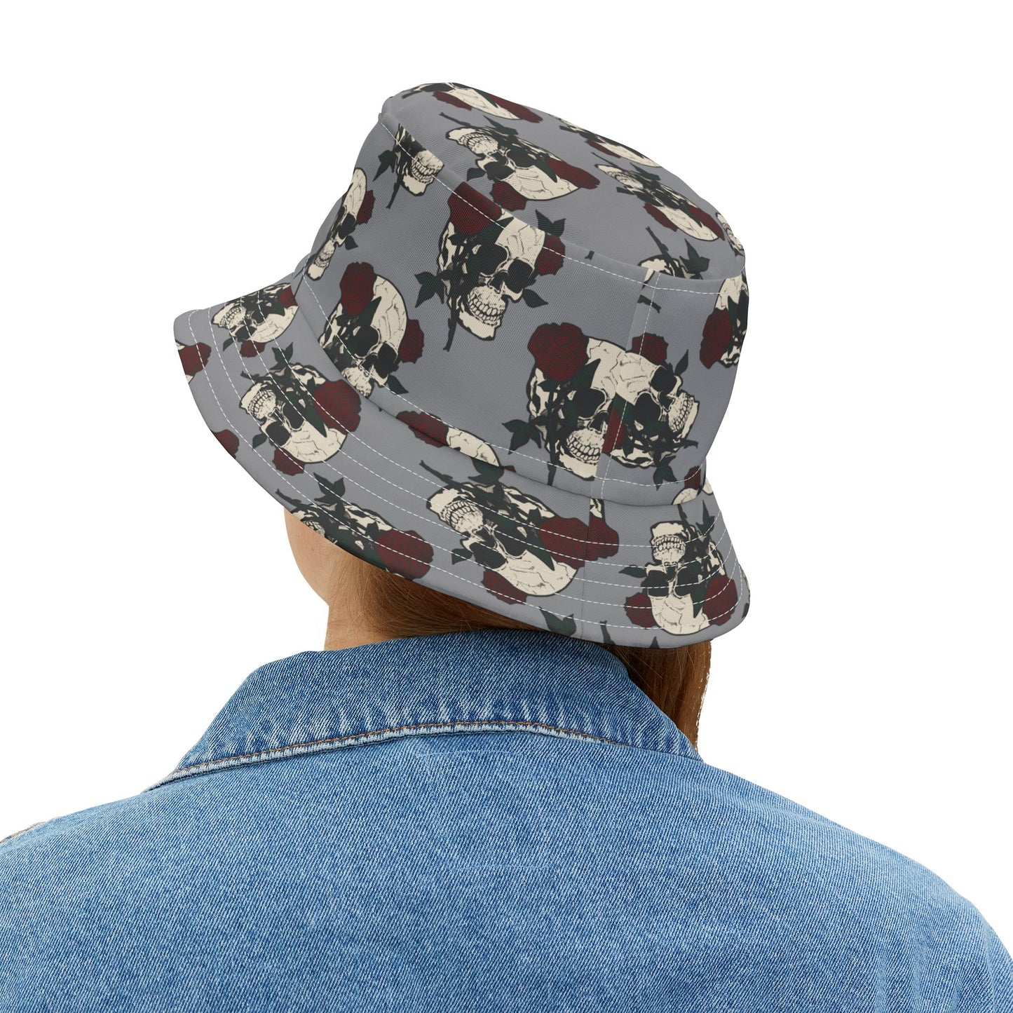 Stylish Skull & Rose Bucket Hat | Trendy Outdoor Accessory