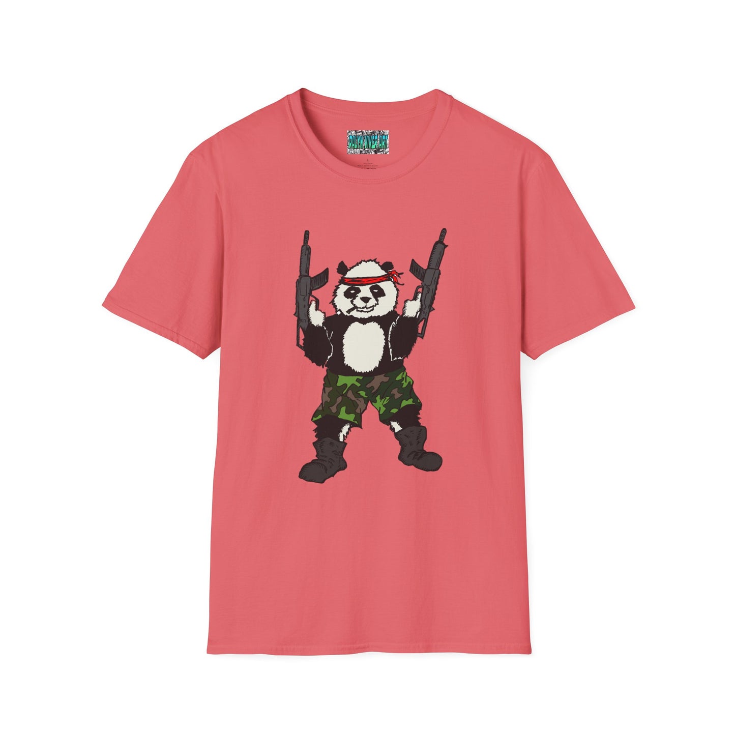 T-Shirt - Panda Guns Military Mercenary Bad Ass Weapons Bamboo