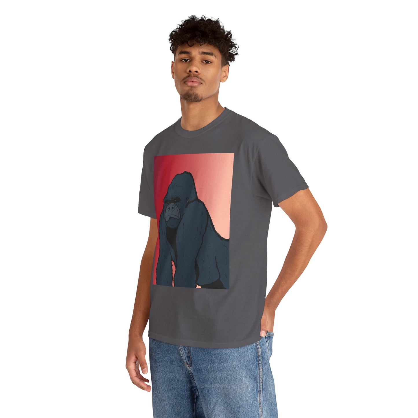 Gorilla Graphic Tee — Vintage Sunset Primate Illustration Shirt