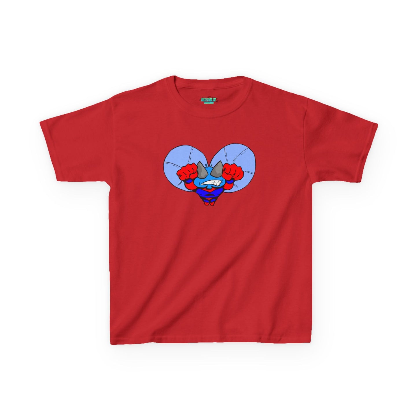 Astro-Fly Kids Superhero T‑Shirt — Cute Blue Hero Design