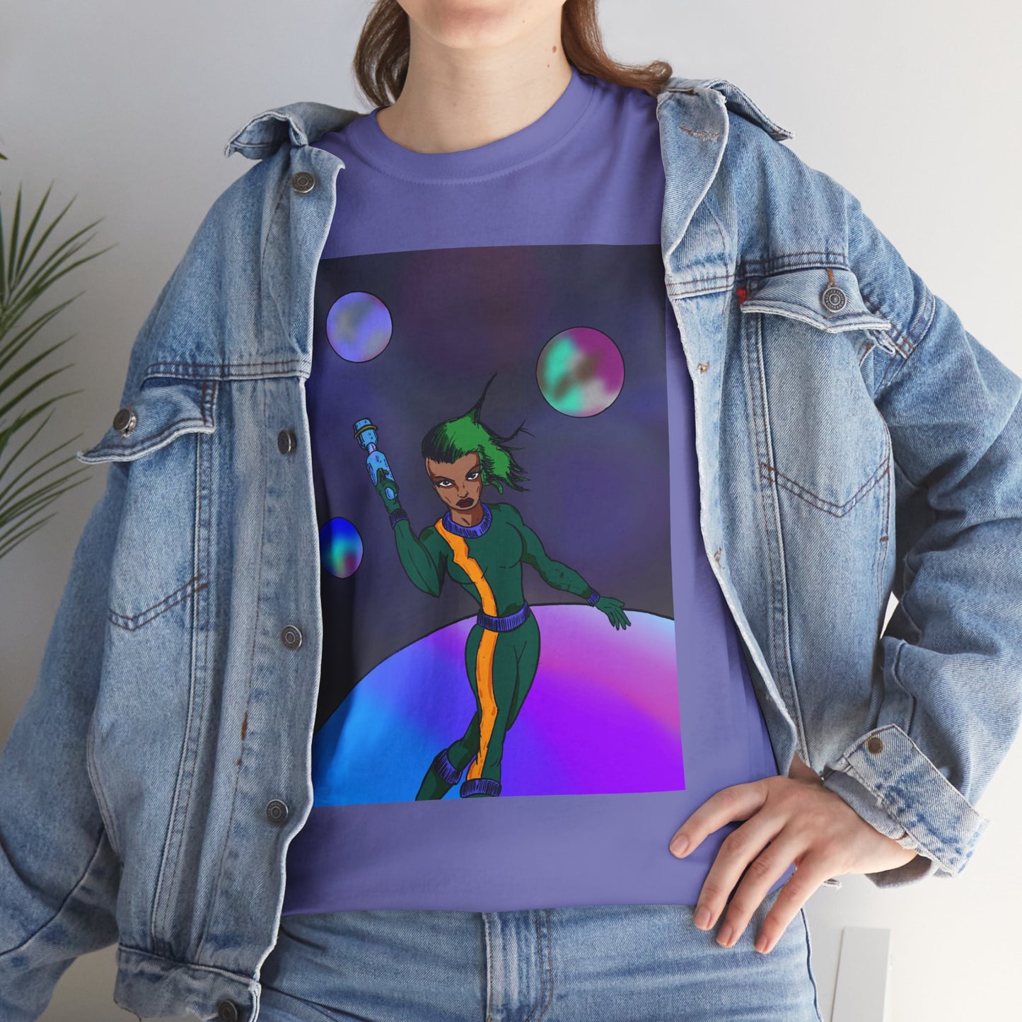 Cosmic Hero Vibe Tee - Unisex Heavy Cotton Tee, Space Art Shirt, Retro Sci-Fi T-Shirt, Gift for Space Lovers, Unique Graphic Tee