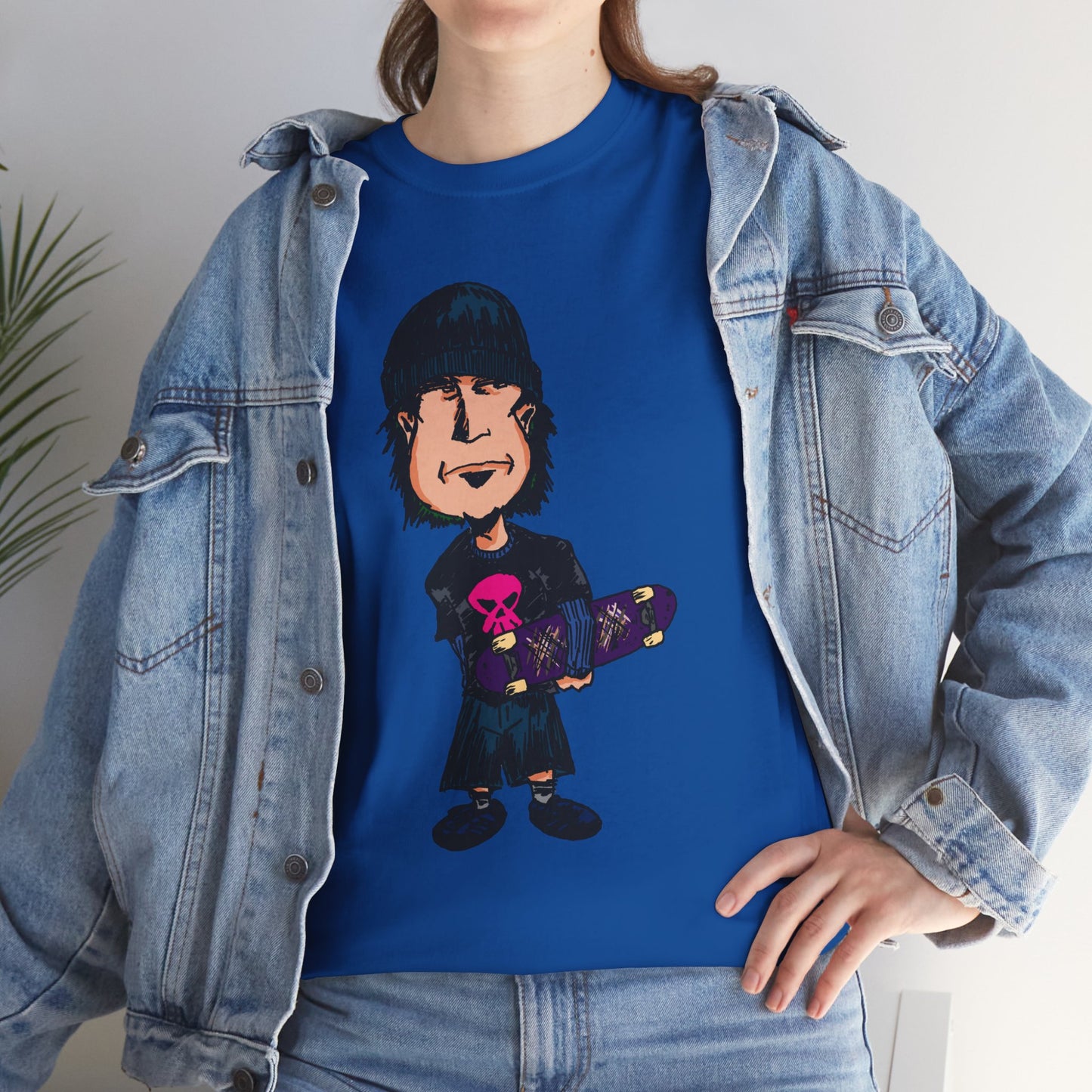 Rude Skater Dude - Skate Punk - Skater Kid Cartoon T‑Shirt — Cute Skateboarder Graphic Tee