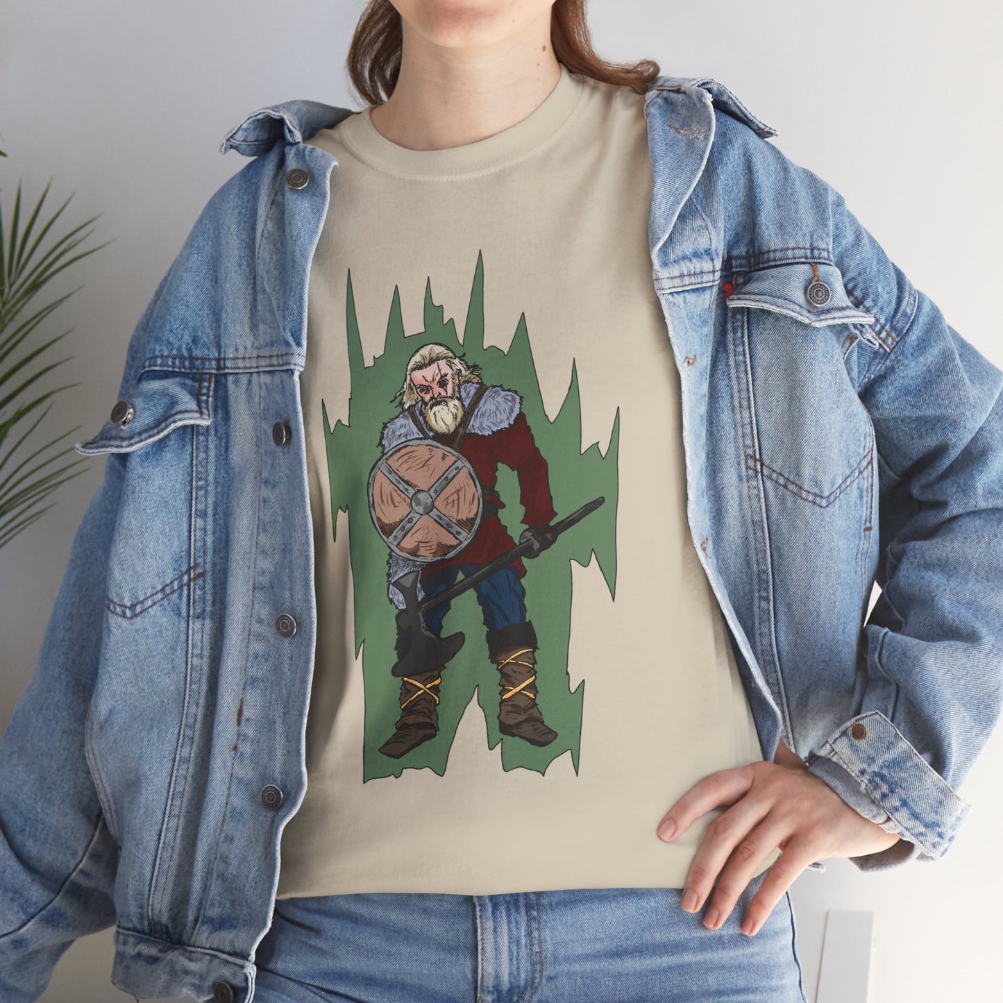 Epic Warrior Graphic Tee, Unisex Heavy Cotton Shirt, Casual Wear, Gamer Gift, Medieval Art Clothing, Battle Theme Fashion