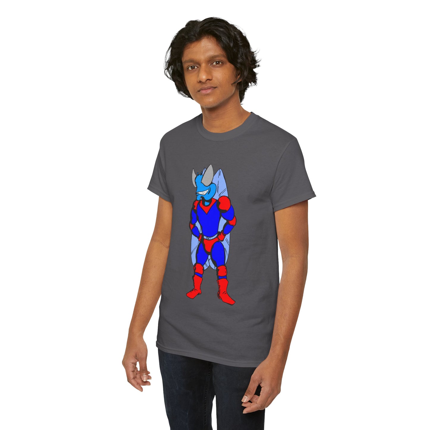 Astro-Fly Hero Graphic Tee - Blue & Red Superhero T-Shirt