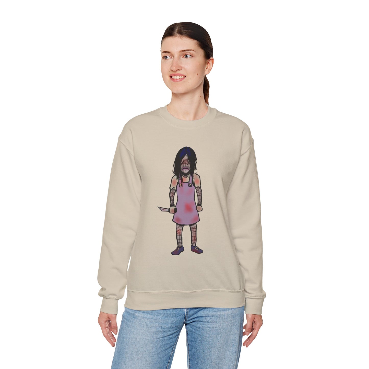 Evil Doll Edgy Graphic Sweatshirt for Unique Style
