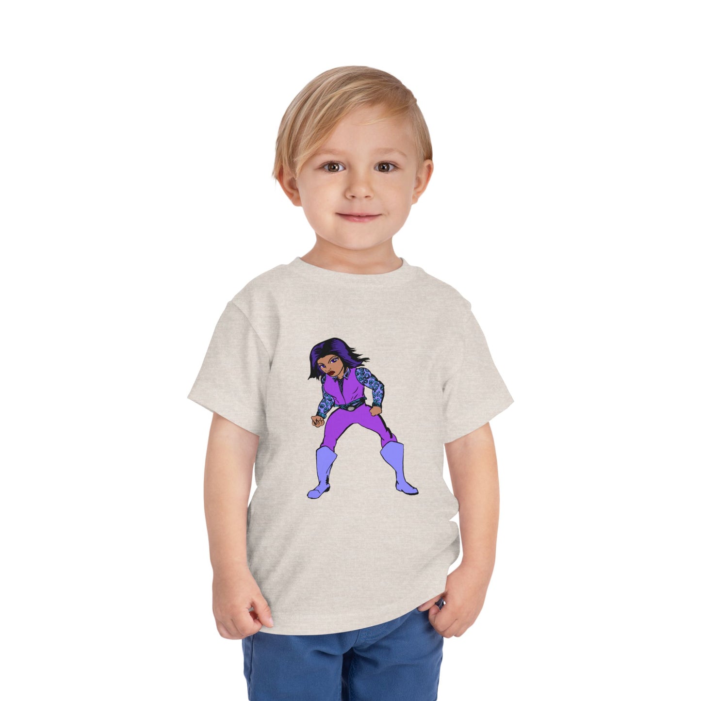Toddler Tee — Purple Superstar Heroine Graphic Shirt