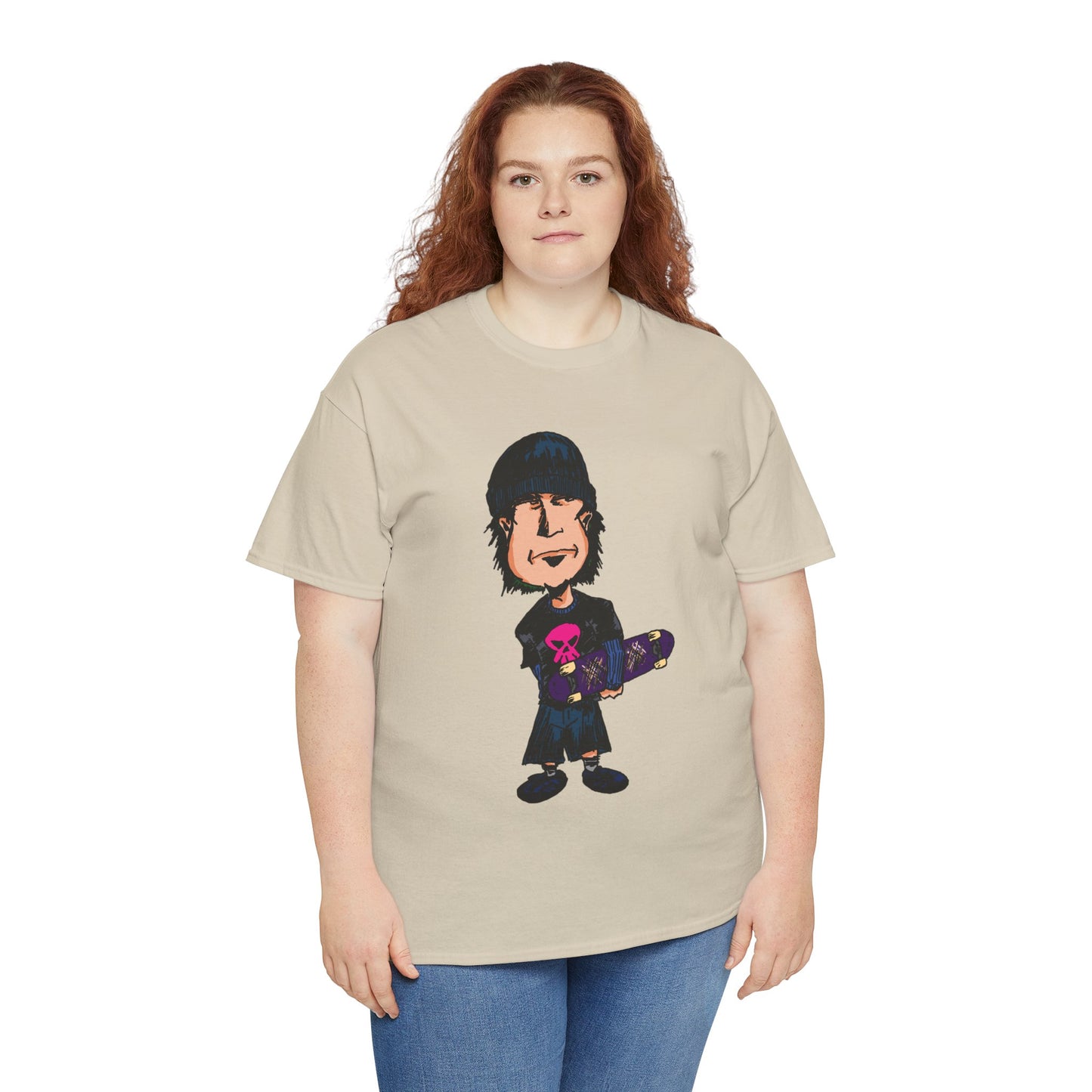 Rude Skater Dude - Skate Punk - Skater Kid Cartoon T‑Shirt — Cute Skateboarder Graphic Tee