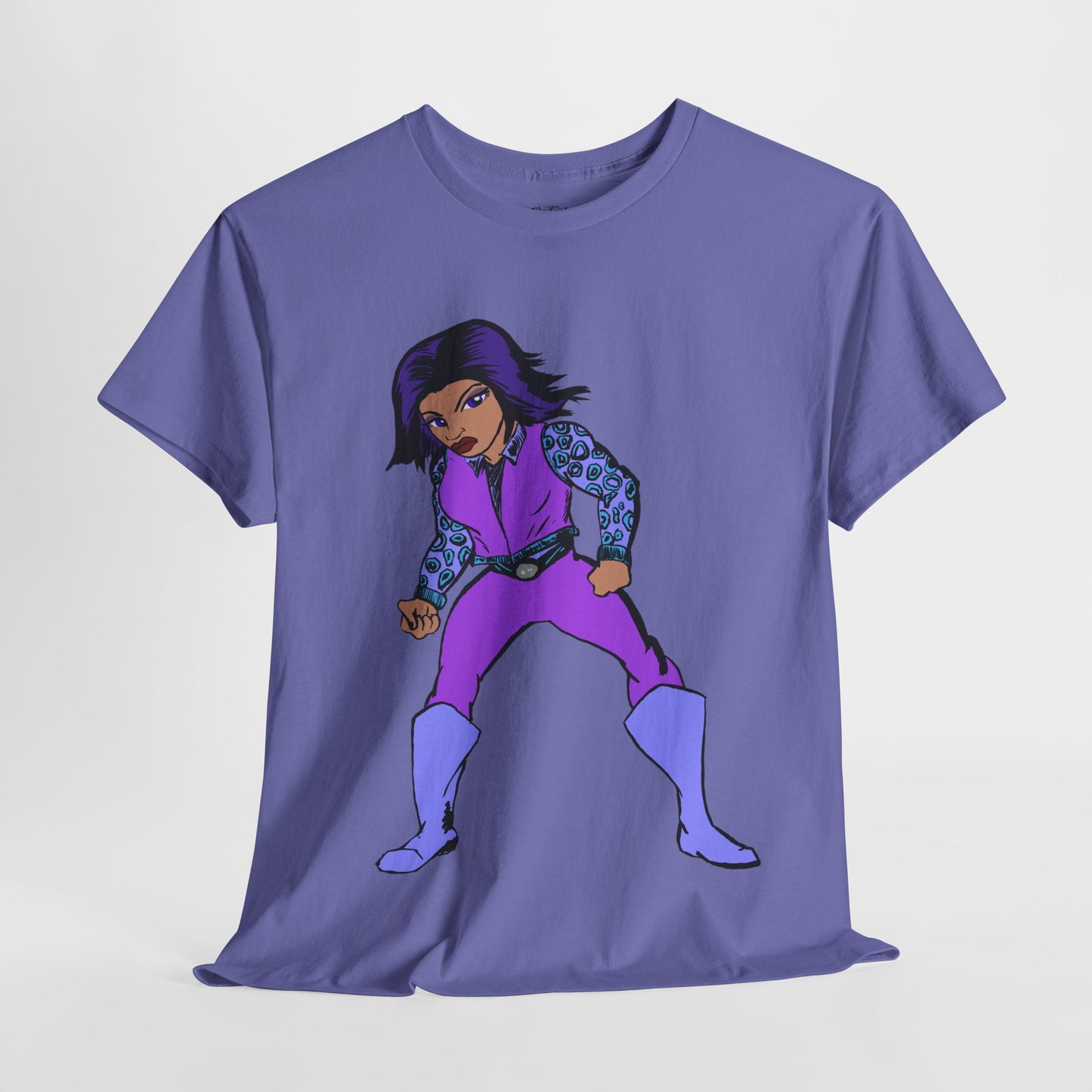 Retro Cartoon Hero Woman Character Unisex Heavy Cotton Tee, Vintage Graphic Tee, Fun T-Shirt, Gift for Fans, Casual Wear, Everyday Tee