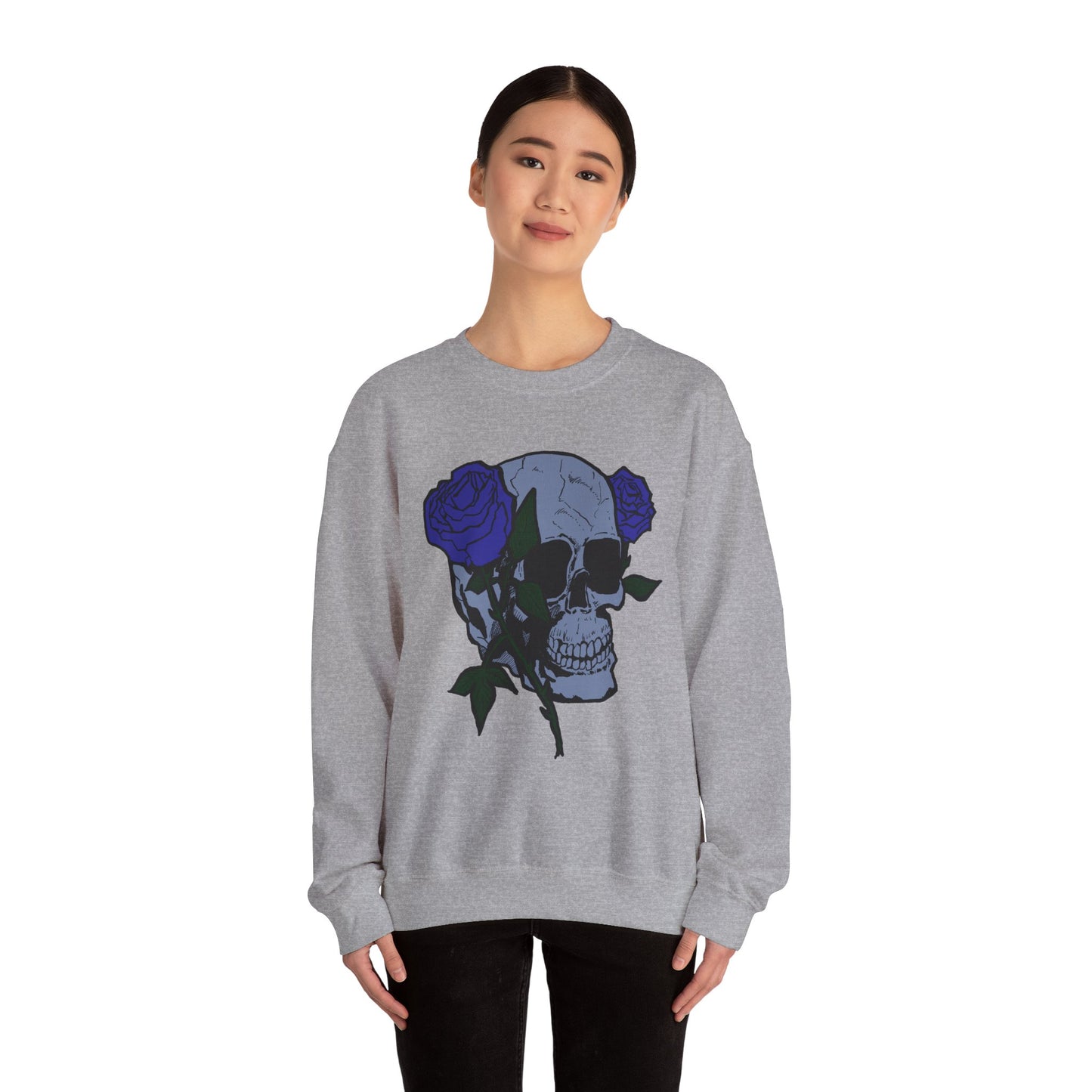 Rose Skull Crewneck Sweatshirt for Stylish Comfort