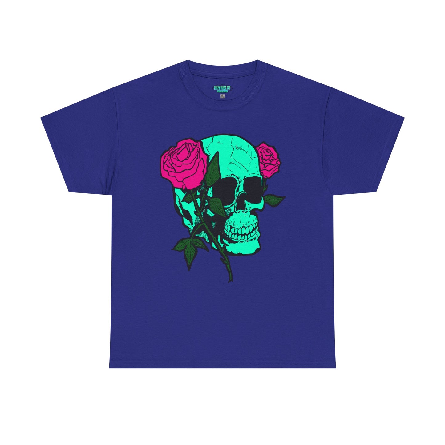 Edgy Skull & Roses Unisex Heavy Cotton Tee - Graphic T-Shirt for Alternative Fashion Lovers