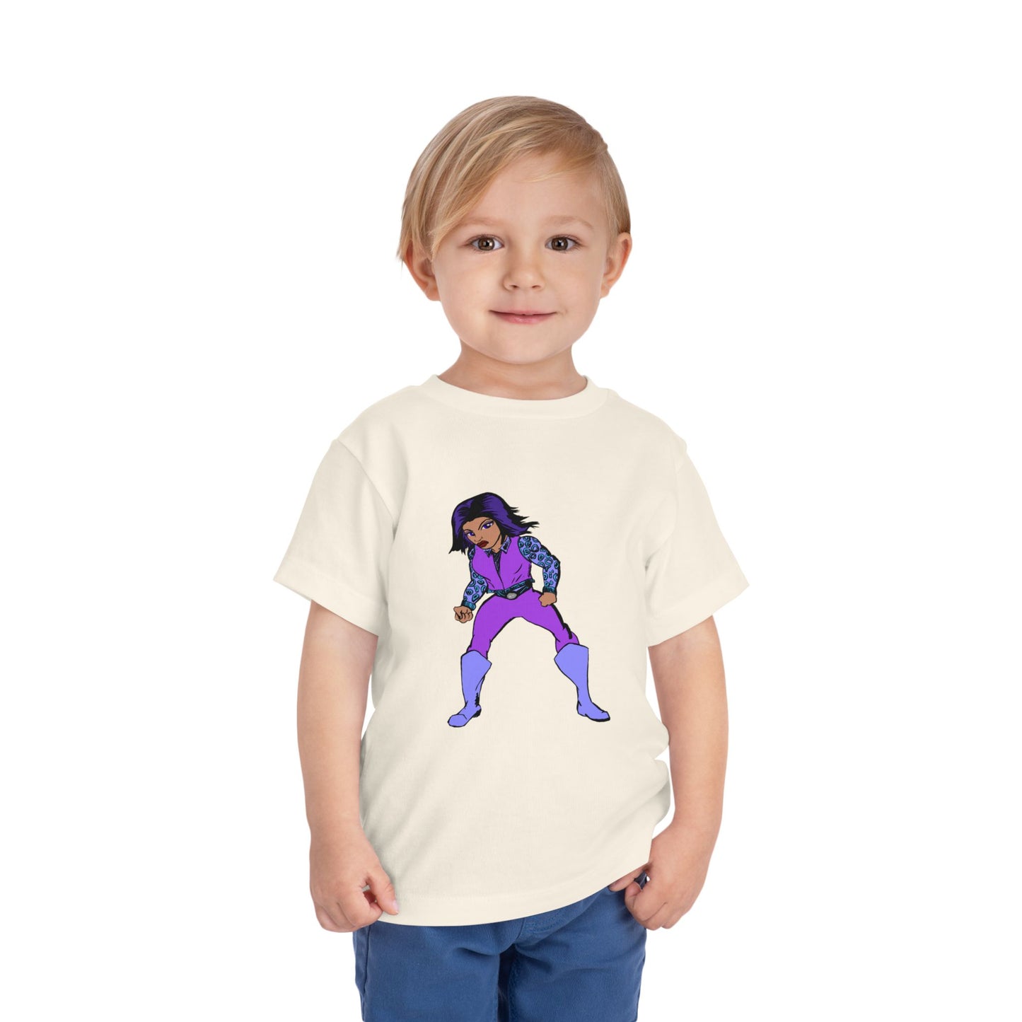 Toddler Tee — Purple Superstar Heroine Graphic Shirt
