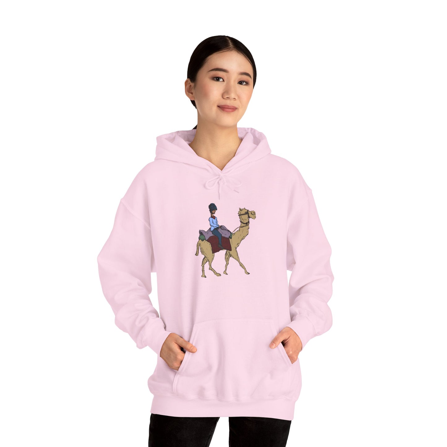 Camel Ride Hoodie, Cozy Unisex Pullover Sweatshirt, Fun Animal Lover Gift, Perfect for Travel & Adventure Enthusiasts