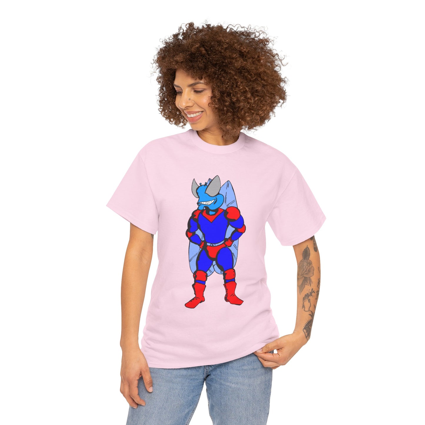 Astro-Fly Hero Graphic Tee - Blue & Red Superhero T-Shirt