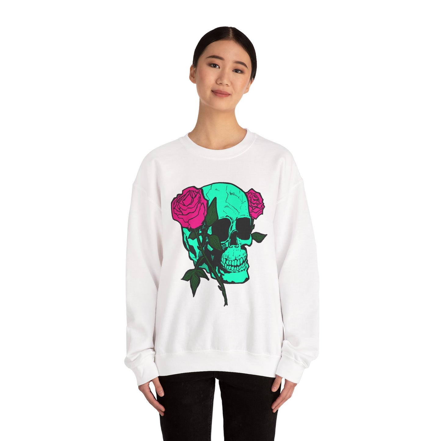 Skull and Roses Crewneck Sweatshirt for Trendsetters