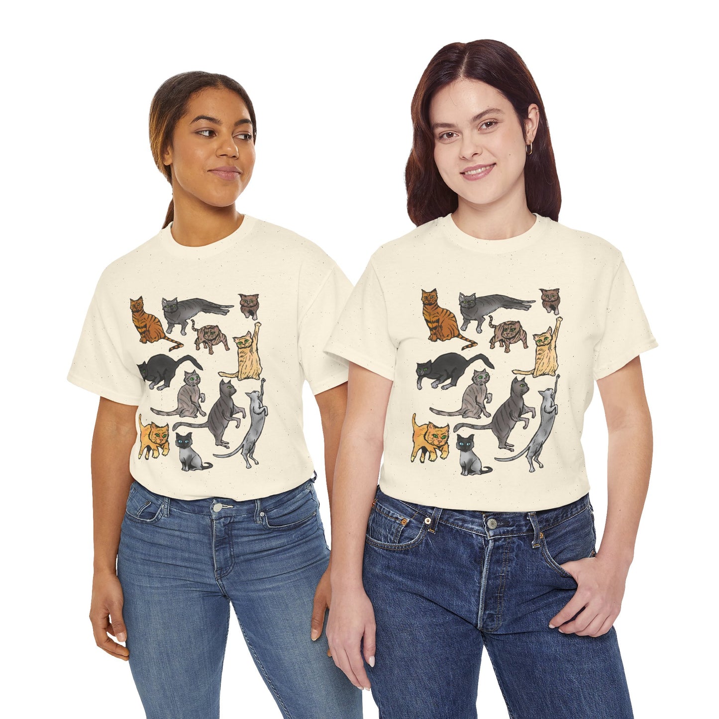 Cats Collage T-Shirt — Cute Cat Illustration Tee for Cat Lovers