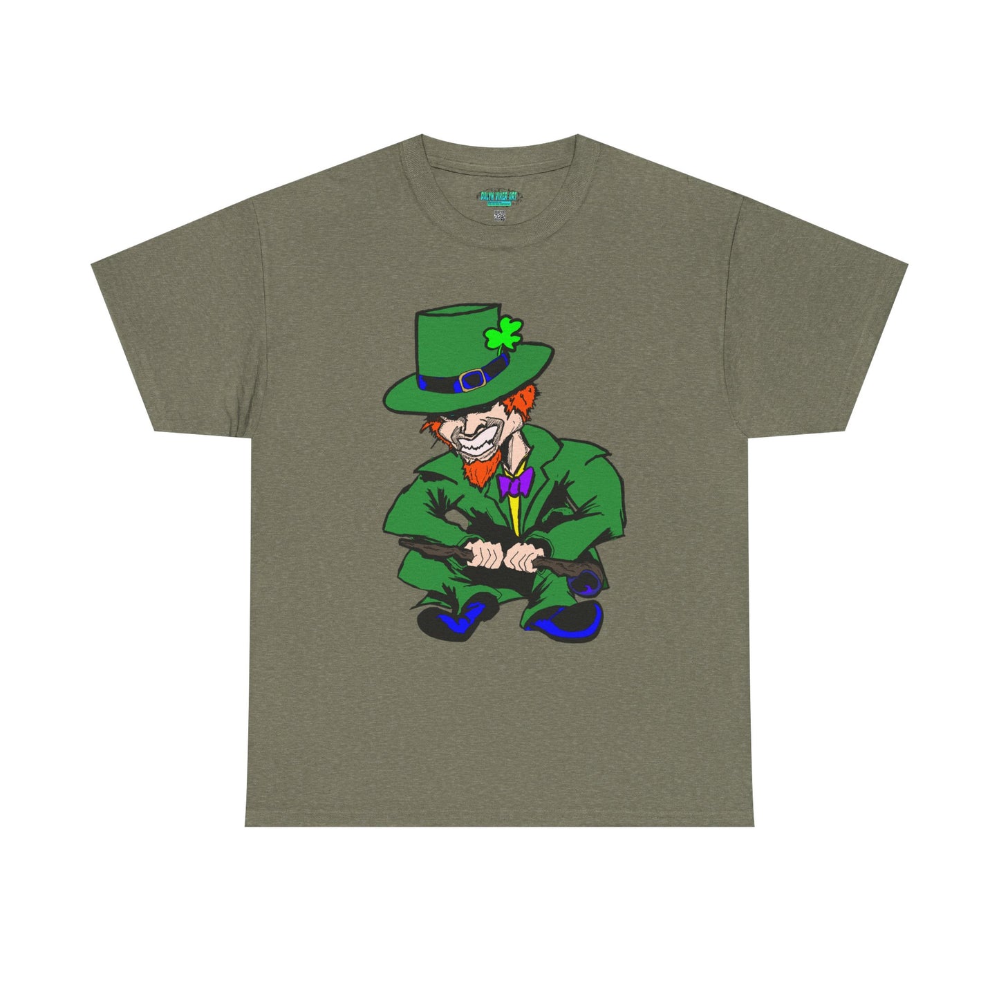 Funny Mischievious Leprechaun Saint Patrick's Day Unisex Heavy Cotton Tee - Leprechaun Design