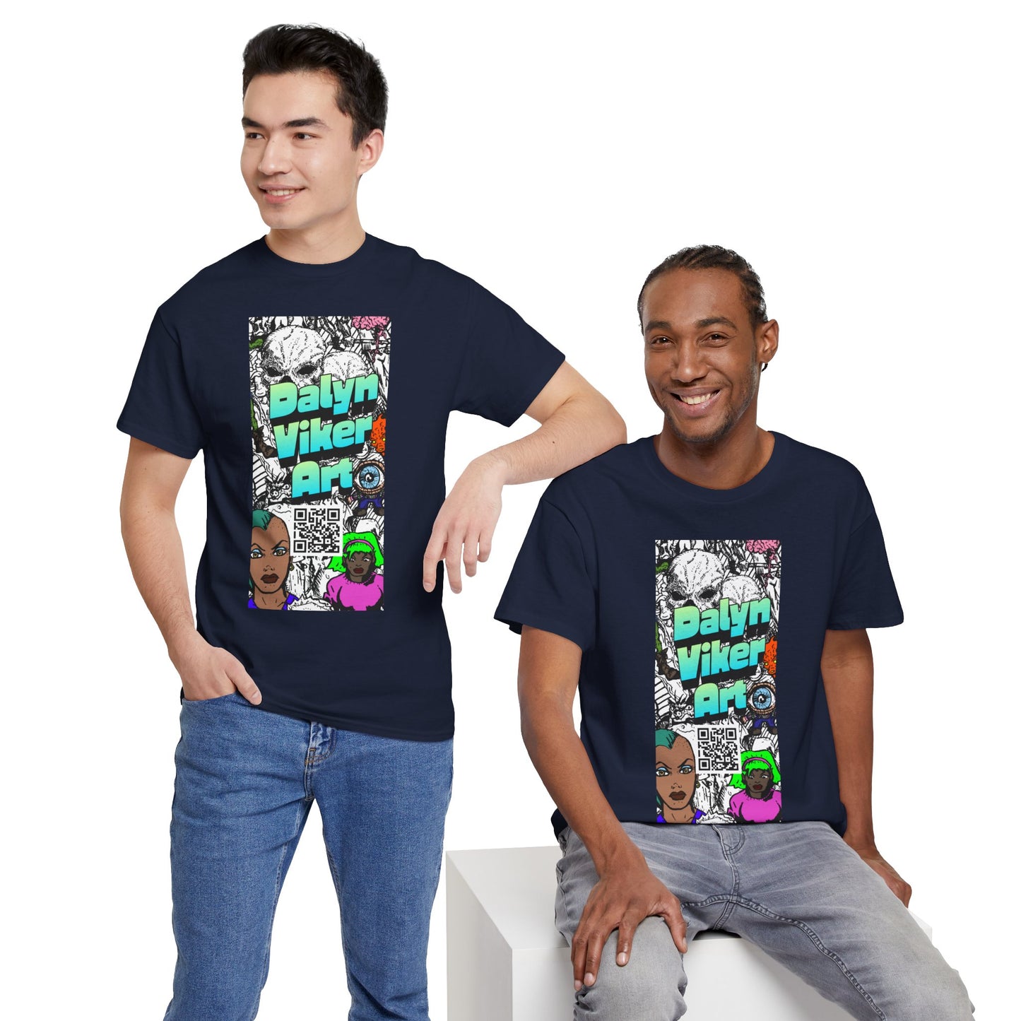 Graphic Art T-Shirt — "Dalyn Viker Art" Vertical Collage Tee