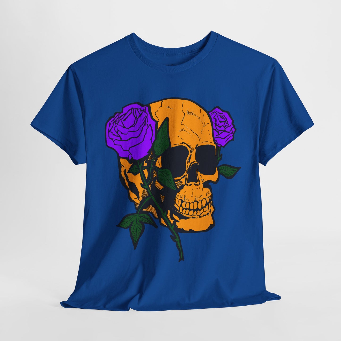 Skull and Roses Unisex Tee, Gothic Aesthetic Shirt, Vintage Graphic T-Shirt, Streetwear Essentials, Edgy Casual Wear