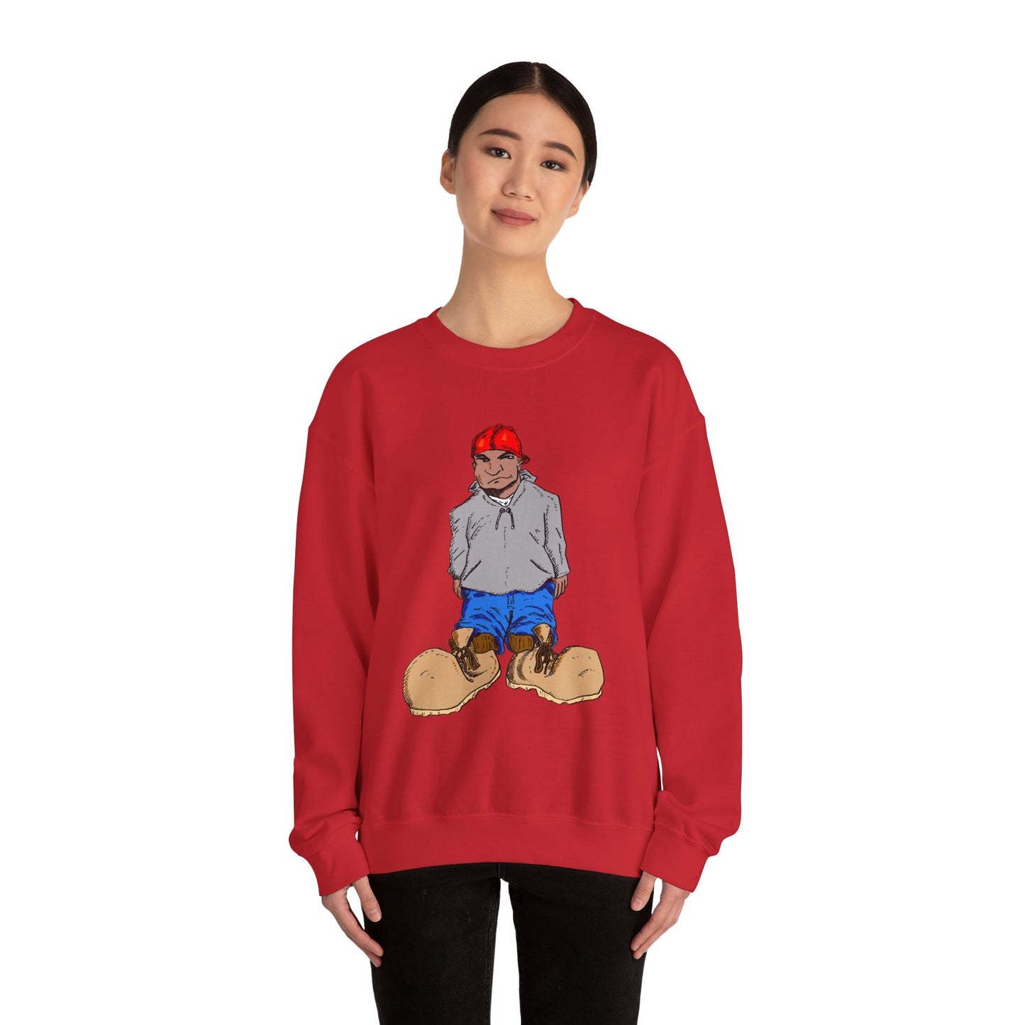 Urban Street Fun Character Boots Art Unisex Crewneck Sweatshirt