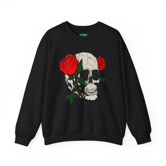 Skull and Roses Crewneck Sweatshirt