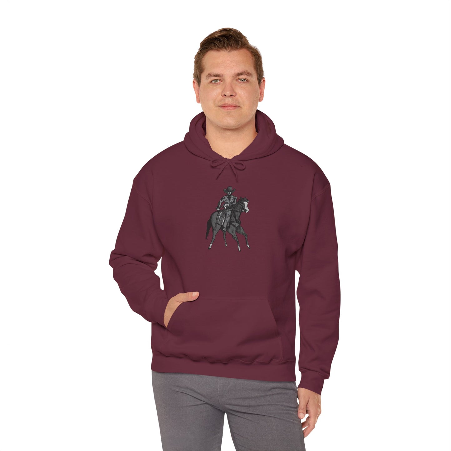 Horseback Rider Silhouette Hoodie – Western Equestrian Graphic Sweatshirt