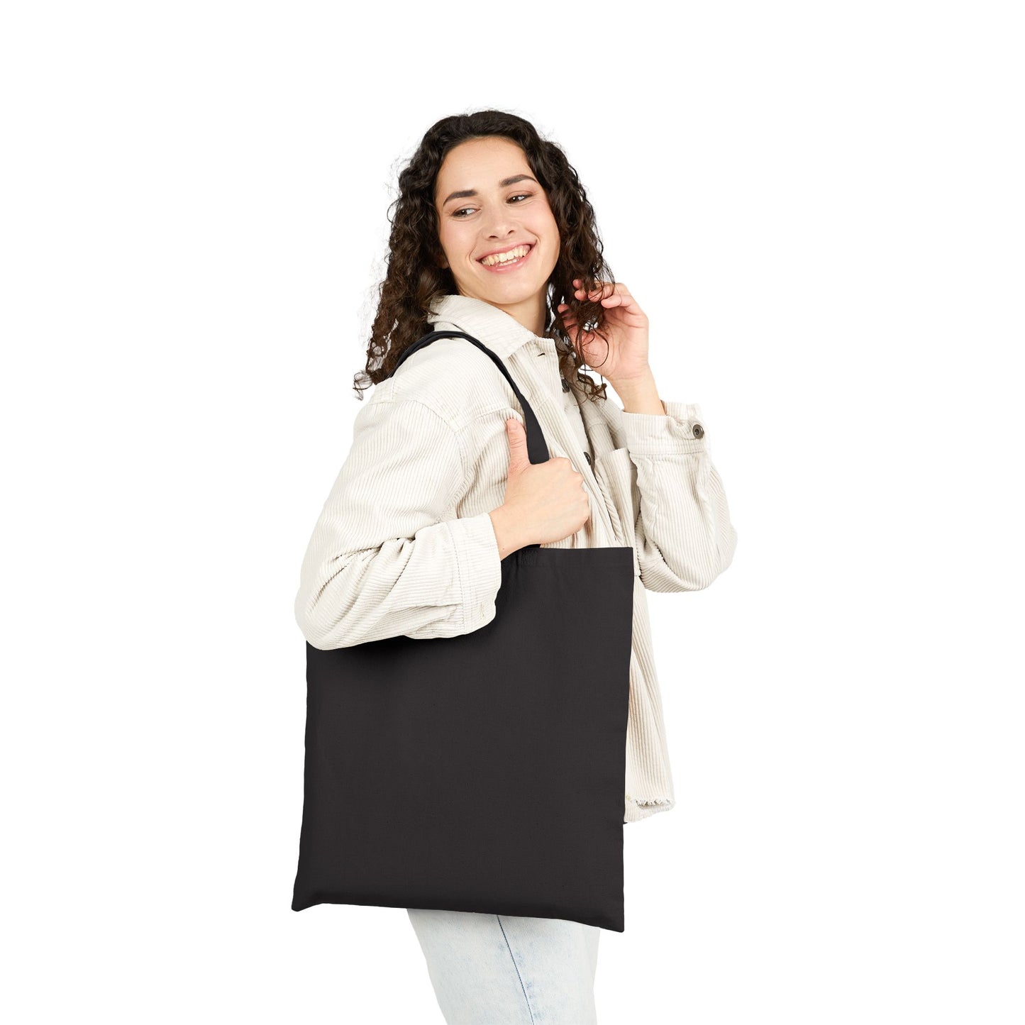 Giving a Flying Eff Tote Bag — Playful Retro Man Jumping Illustration Cotton Canvas Tote