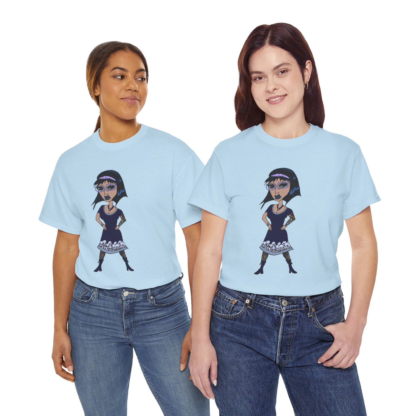 Gothic Doll T-Shirt — Retro Vampire Girl Graphic Tee