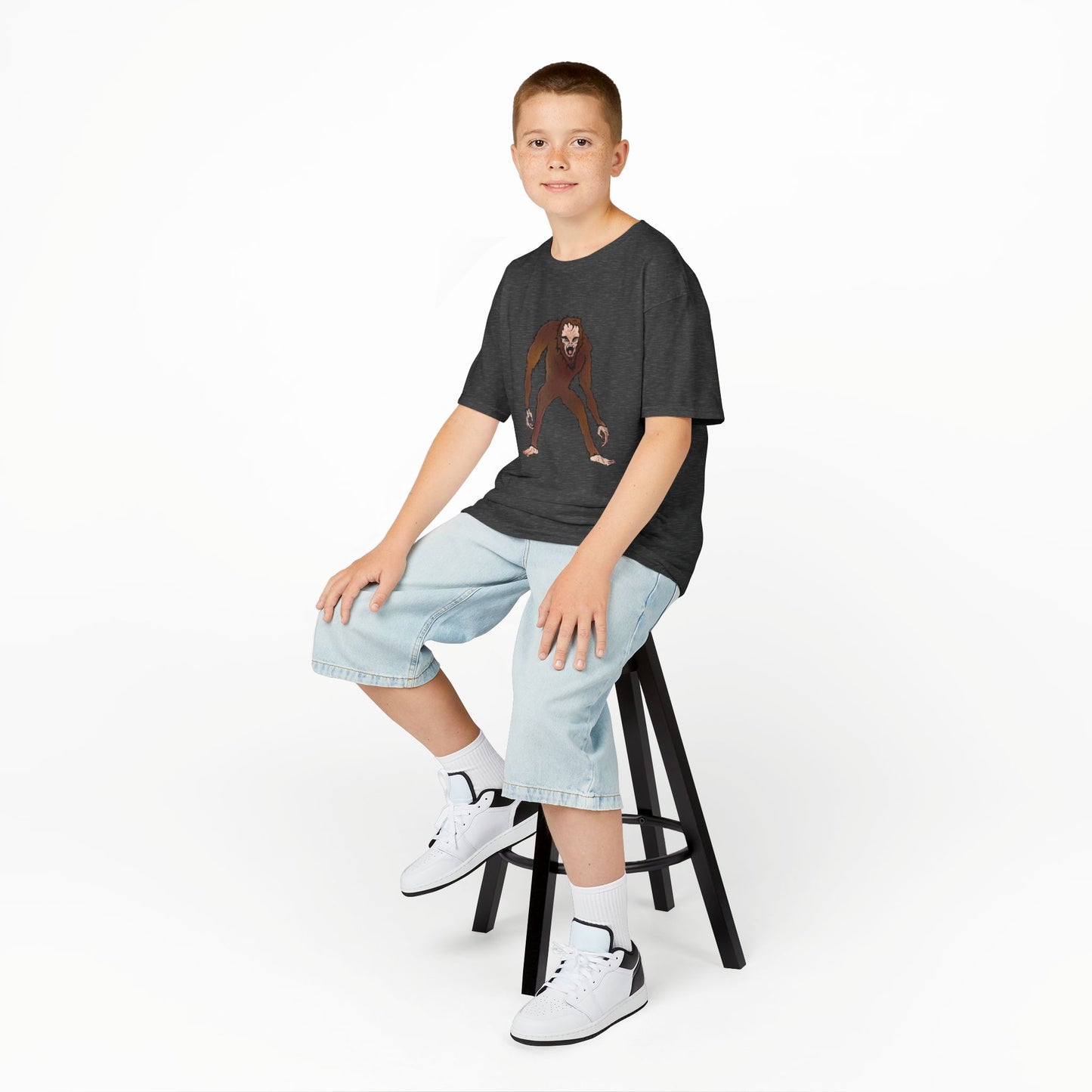Kids Tee — Playful Sasquatch/Yeti Monster Graphic